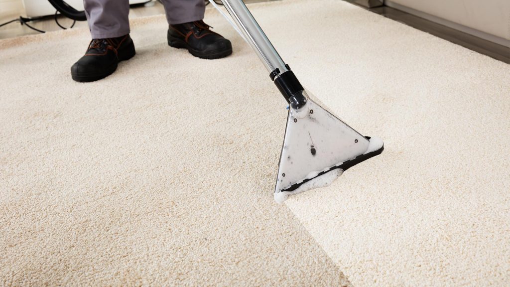 A Nu-Look Carpet Cleaning - Technician cleaning carpet
