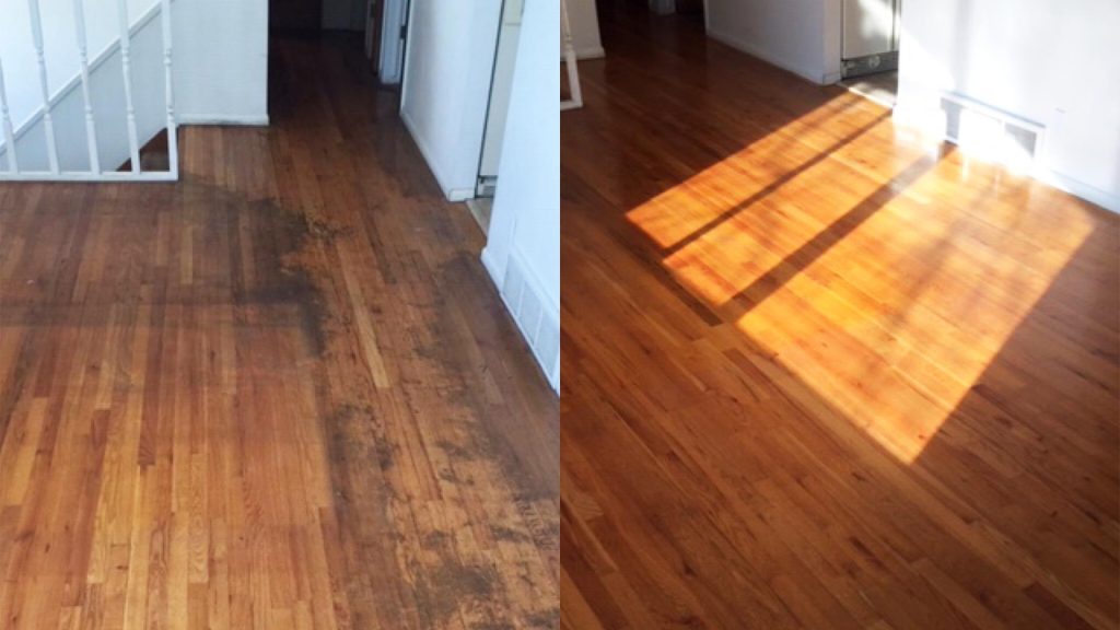 A Nu-Look - Hardwood floors cleaning - before and after